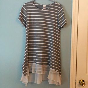 4 for $20!😍Gray and white striped dress